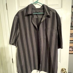 Geoffrey Beene Men's Black Striped Shirt new